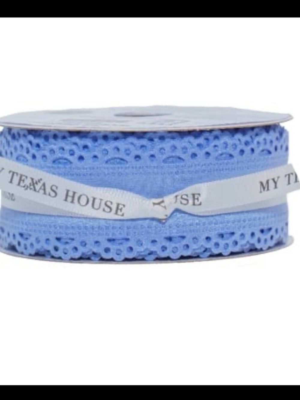 My Texas House Scalloped Ribbon, Blue, 18'